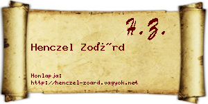 Henczel Zoárd névjegykártya